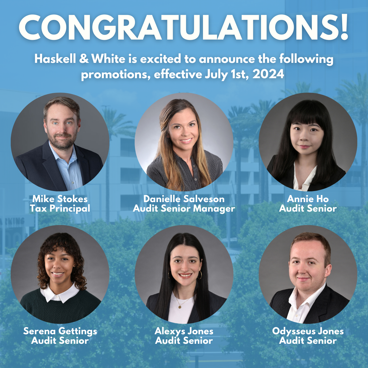 Haskell and White celebrates six new promotions