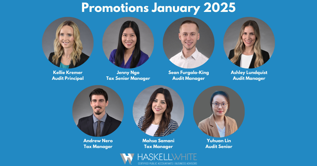 January 2025 promotions for Haskell & White